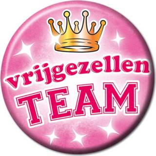 👉 Metaal klein roze Paper Dreams Button - Vrijgezellen Team V 8716764022029