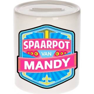 👉 Spaarpot keramiek multikleur kinderen mannen Kinder Voor Mandy - Naam Spaarpotten 8719538615601