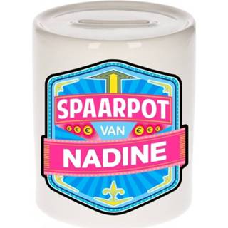 👉 Spaarpot keramiek multikleur kinderen Kinder Voor Nadine - Naam Spaarpotten 8719538616080