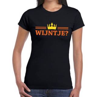 👉 Shirt zwart synthetisch l vrouwen Wijntje En Kroon Dames - Koningsdag Kleding 8719538986077