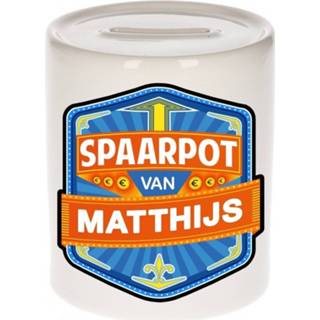 👉 Spaarpot keramiek multikleur kinderen Kinder Voor Matthijs - Naam Spaarpotten 8719538344723