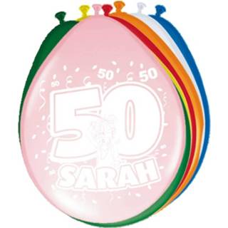 👉 Ballon multikleur 24x Stuks Ballonnen Versiering 50 Jaar Sarah 8719538689893