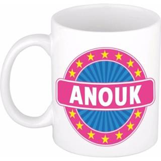 👉 Beker keramisch multikleur Anouk Naam Koffie Mok / 300 Ml - Namen Mokken 8719538284340