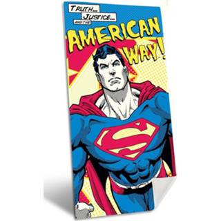 👉 Strandlaken katoen multikleur Superman American Way - 70 X 140 Cm Multi 8435333868089
