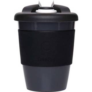 👉 Herbruikbare Koffiebeker - 340ml - Zwart - Kunststof - Pioneer