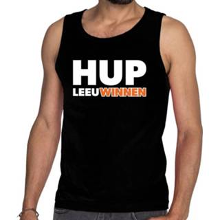 👉 Tanktop zwart synthetisch m mannen Nederland Supporter / Mouwloos Shirt Hup Leeuwinnen Heren - Landen Kleding 8720147258493