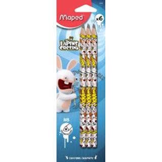 👉 Potlood zwart Maped Black'peps Hb Lapins Cretins, Blister Met 6 Stuks 3154148500452