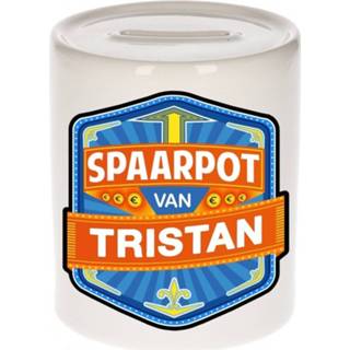 👉 Spaarpot keramiek multikleur kinderen Kinder Voor Tristan - Naam Spaarpotten 8719538347656