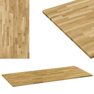 👉 Tafelblad eikenhout bruin Vidaxl Rechthoekig 23 Mm 100x60 Cm Massief 8718475605386