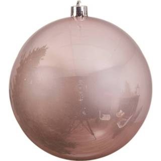 👉 Kerstbal roze kunststof glans 1x Grote Lichtroze Kerstballen Van 14 Cm - Kerstboom Versiering 8719538909397