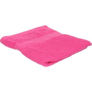 👉 Handdoek magenta roze textiel Voordelige Fuchsia 50 X 100 Cm 420 Grams - Badkamer Badhanddoeken 8720147368291