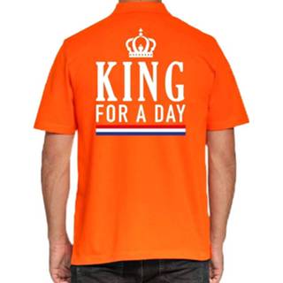 👉 Poloshirt oranje synthetisch m mannen Koningsdag / Polo T-shirt King For A Day Voor Heren - Kleding/ Shirts 8720147024814