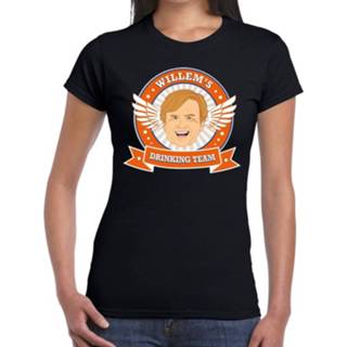 👉 Shirt zwart synthetisch vrouwen Koningsdag Willem Drinking Team T-shirt Dames - Kleding 2xl 8720147020878