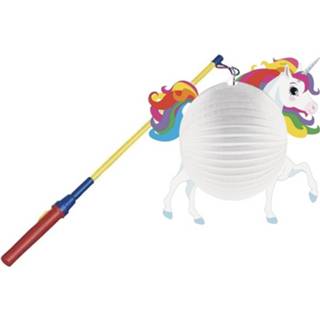 👉 Lampion meisjes Eenhoorn bol 25 cm met lampionstokje