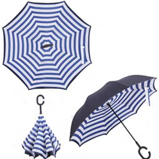 👉 Paraplu blauw nylon Dubbellaagse Omkeerbare - Print 8719748306009