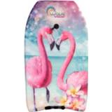 👉 Bodyboard blauw roze foam Sportx Flamingo Junior 83 Cm Lichtblauw/roze 8712051045870
