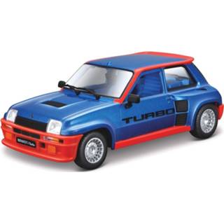 👉 Modelauto blauw rood metaal multikleur Renault 5 Blauw/rood Turbo 1:24 - Speelgoed Auto Schaalmodel 8720147451870