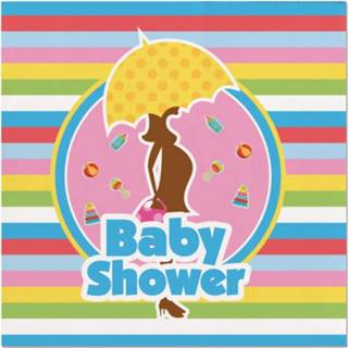 👉 Servet multikleur baby's Babyshower - 25x25 Cm 20 Stuks 8714572609524