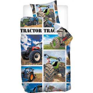 👉 Dekbedovertrek katoen flanel multikleur peuters Snoozing Tractor - / Peuter (120x150 Cm + 1 Sloop) Multi 8719151088554