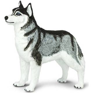 👉 Zwart wit kunststof Safari Speeldier Siberische Husky 8,25 Cm Zwart/wit 95866001148