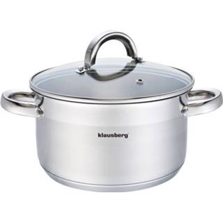 Kookpan RVS zilverkleurig Klausberg 7124 - Met Deksel 3l Ø20 Cm 5902666611246