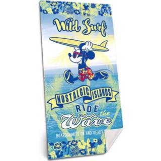 👉 Strandlaken blauw geel katoen Disney Mickey Mouse 140 X 70 Cm Blauw/geel 8435507812702