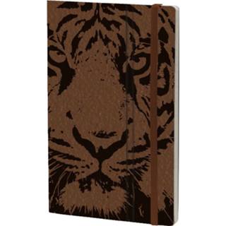 👉 Notitieboek karton papier bruin Stifflex Tiger 21 X 13 Cm Karton/ivoor 8022697010294