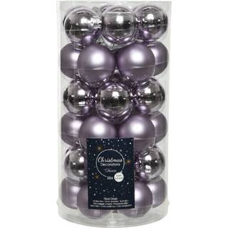👉 Kerstbal lila paarse paars glans glas 36x Kleine Glazen Kerstballen 4 Cm Mat En - Kerstversiering/boomversiering 8720147760408