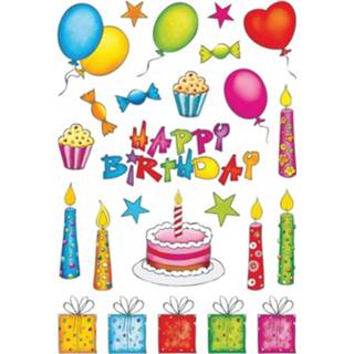 👉 Multicolor papier multikleur Haza Original Stickers Happy Birthday 50 Stuks 4008705033633