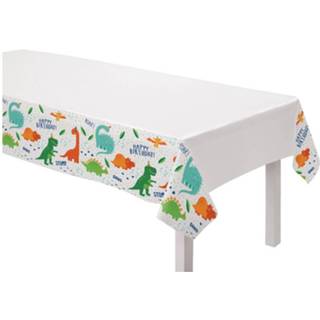👉 Tafelkleed wit kunststof Amscan Dino 137 X 260 Cm 192937111680