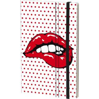 👉 Notitieboek wit karton papier rood Stifflex White Lips 21 X 13 Cm Karton/ivoor 8022697010119