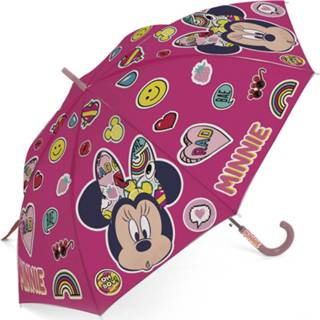 👉 Paraplu roze kunststof Disney Minnie Mouse Junior 48 Cm Emoji 8719817749744