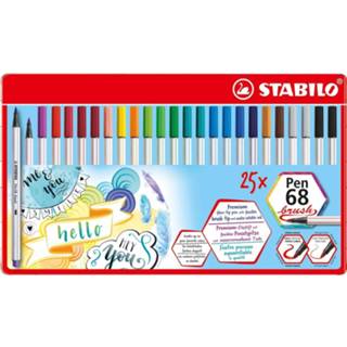 👉 Etui metalen Stabilo Pen 68 Brush 25 Stuks 4006381561099