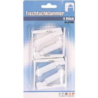 👉 Tafelkleed wit kunststof 12x Klemmen 3 X 5 Cm - Tafelkleedklemmen Tafelzeilklemmen Tafellaken 8720276147583