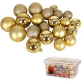 👉 Kerstbal goud glans PVC goudkleurig Christmas Gifts Kerstballen In Opbergbox - 70 Stuks Onbreekbaar Glans, Glitter En Mat 8711252490496