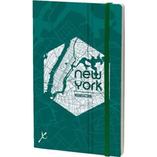 👉 Notitieboek groen karton papier blauw mannen Stifflex Manhattan 21 X 13 Cm Karton/papier 8022697009748