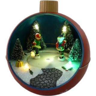 👉 Kerstbal rood kunststof Dickensville Schaatsen Led 12 Cm 8712953346105