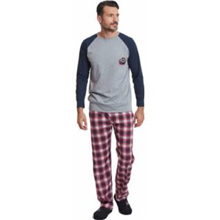 👉 Pyjama grijs rood katoen mannen Amo La Casa Heren Grijs/rood 8719817750771
