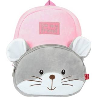 Rugzak grijs wit roze polyester Perletti Muis 2,7 Liter 28 Cm Grijs/wit/roze 8015831130569