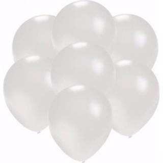 👉 Ballon witte wit 30x Stuks Kleine Metallic Party Ballonnen 13 Cm - Feestartikelen/versiering 8720276214766