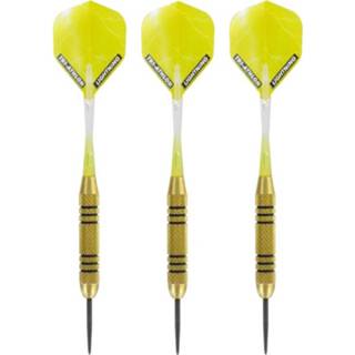 👉 Dartpijl geel brass messing metaal multikleur 1x Set Van 3 Dartpijlen Speedy Yellow 23 Grams - Darten/darts Sport Artikelen Pijltjes 8720276530903