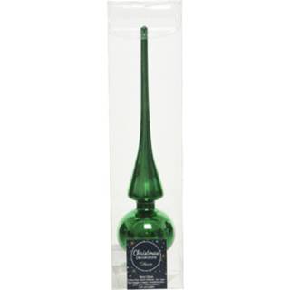 👉 Kerstboom glans glas groen Kerstgroene Glazen Piek 26 Cm - Versieringen Kerstboomversiering/kerstversiering Pieken 8720147760941