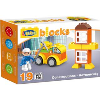 👉 Luna Blocks Bouwset Bouwplaats Junior 19-delig 8719817780747