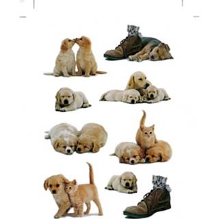 👉 Dierensticker kinderen 27x Honden/puppy en katten/poezen dieren stickers