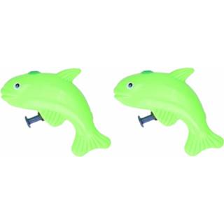 👉 Waterpistool groen kinderen 2x Stuks Vis Waterpistolen 9 Cm - Waterspeelgoed Voor 8720276031417