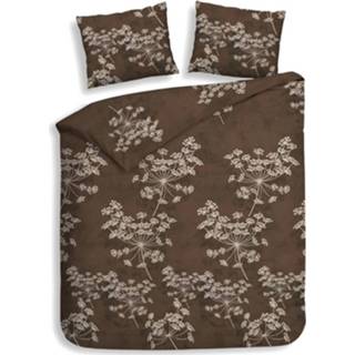 👉 Heckett & Lane Flanel Dekbedovertrek Charlotte - Chocolate - 1-persoons 140x200/220 Cm