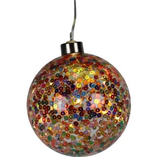 👉 Kerstbal glas zilver zilverkleurig Peha Confetti Led 10 Cm 8712953948613