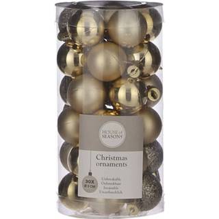👉 Kerstbal kunststof goud gouden goudkleurig Kleine Kerstballen Pakket 3 Cm - 30 Stuks Mini 8718861797343