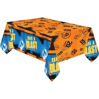 👉 Tafelkleed oranje blauw kunststof Nerf 120 X 180 Cm Oranje/blauw 13051873141