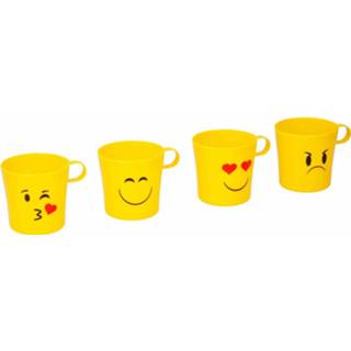 👉 Drinkbeker geel kunststof Tom Drinkbekerset 8 X 10 Cm 250 Ml 4 Stuks Drinkbekers 8711252052922